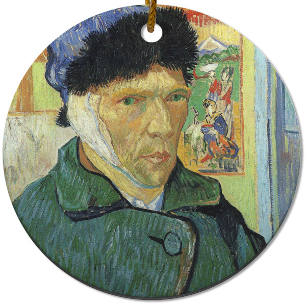 Custom Van Gogh's Self Portrait with Bandaged Ear Round Ceramic Ornament