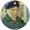 Van Gogh's Self Portrait with Bandaged Ear Ceramic Flat Ornament - Circle (Front)