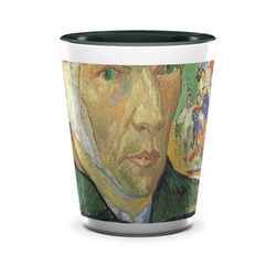 Van Gogh's Self Portrait with Bandaged Ear Ceramic Shot Glass - 1.5 oz - Two Tone - Set of 4