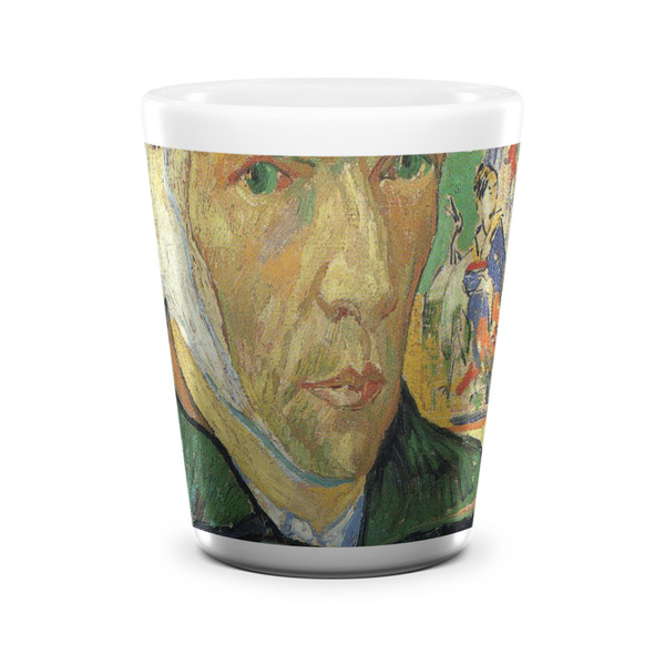 Van Gogh's Self Portrait with Bandaged Ear Ceramic Shot Glass - White - Front