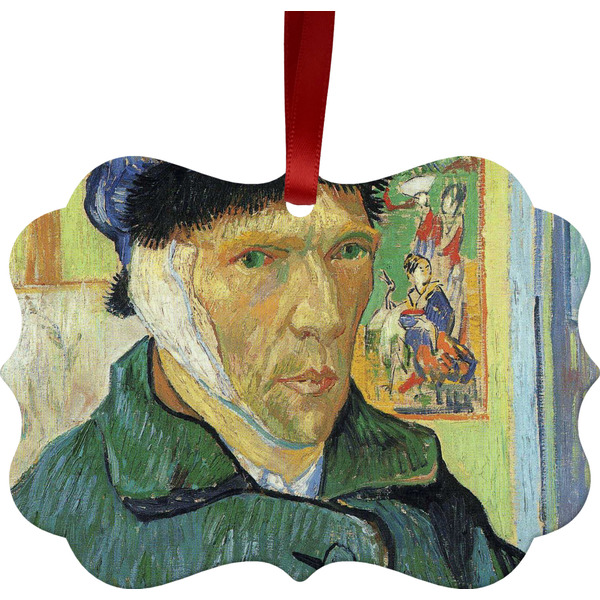 Custom Van Gogh's Self Portrait with Bandaged Ear Metal Frame Ornament - Double Sided