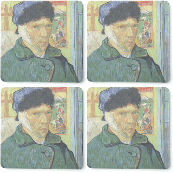 Van Gogh's Self Portrait with Bandaged Ear Coaster Rubber Back - Apvl