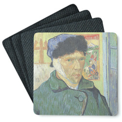 Van Gogh's Self Portrait with Bandaged Ear Square Rubber Backed Coasters - Set of 4