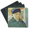 Van Gogh's Self Portrait with Bandaged Ear Square Rubber Backed Coasters - Set of 4