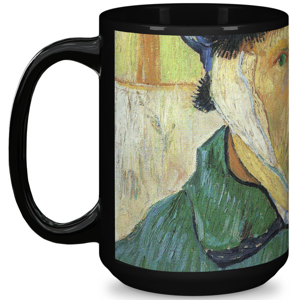 Custom Van Gogh's Self Portrait with Bandaged Ear 15 Oz Coffee Mug - Black