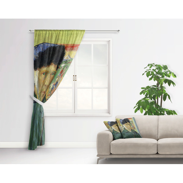 Van Gogh's Self Portrait with Bandaged Ear Curtain With Window and Rod - in Room Matching Pillow