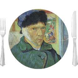 Van Gogh's Self Portrait with Bandaged Ear 10" Glass Lunch / Dinner Plates - Single or Set