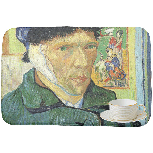 Van Gogh's Self Portrait with Bandaged Ear Dish Drying Mat - with cup