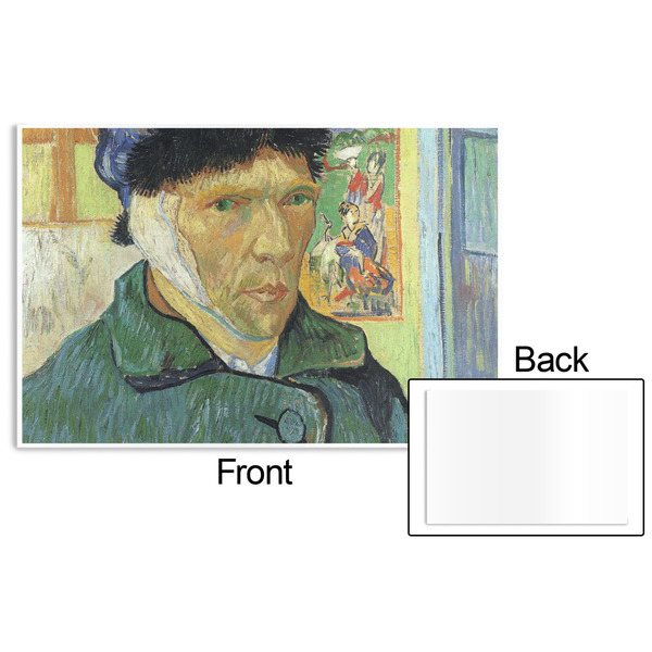 Van Gogh's Self Portrait with Bandaged Ear Disposable Paper Placemat - Front & Back