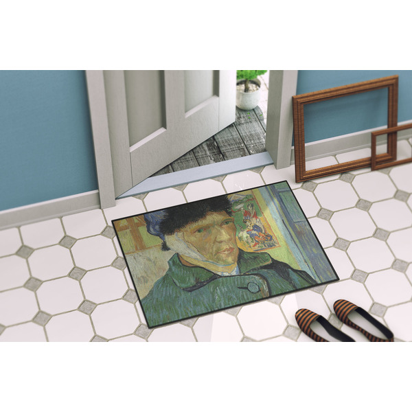 Van Gogh's Self Portrait with Bandaged Ear Door Mat - 24"x18" - Lifestyle - Porch