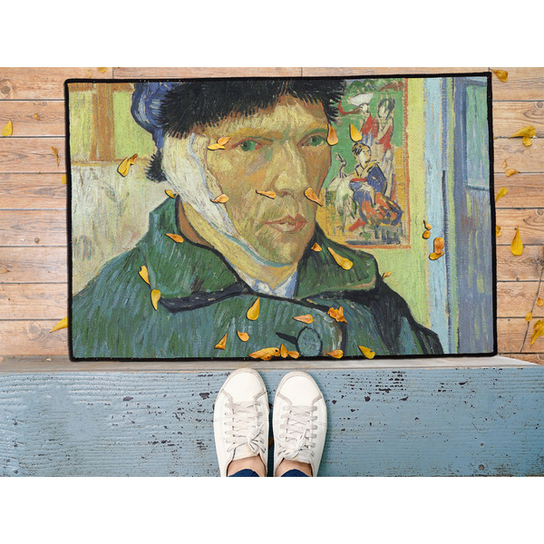 Van Gogh's Self Portrait with Bandaged Ear Door Mat - 36"x24" - Lifestyle