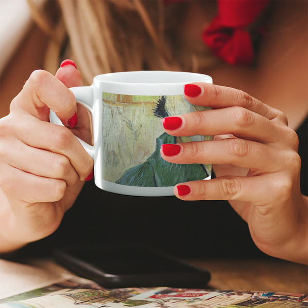 Van Gogh's Self Portrait with Bandaged Ear Double Shot Espresso Cup - Lifestyle in Hands Close