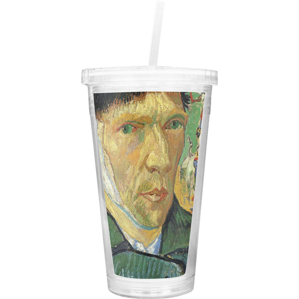 Custom Van Gogh's Self Portrait with Bandaged Ear Double Wall Tumbler with Straw