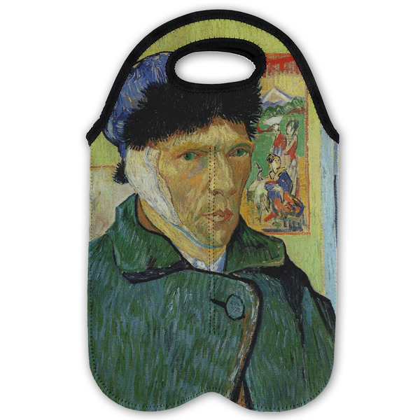 Van Gogh's Self Portrait with Bandaged Ear Double Wine Tote - Flat