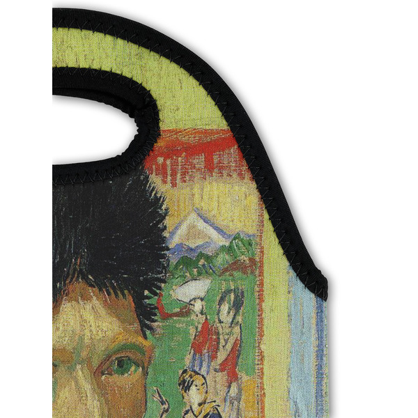 Van Gogh's Self Portrait with Bandaged Ear Double Wine Tote - Top Closeup