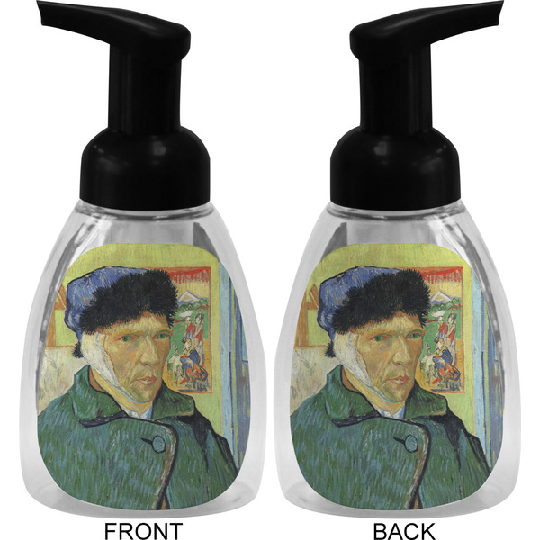 Van Gogh's Self Portrait with Bandaged Ear Foam Soap Bottle - Black - Front & Back