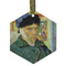 Van Gogh's Self Portrait with Bandaged Ear Frosted Glass Ornament - Hexagon