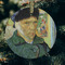 Van Gogh's Self Portrait with Bandaged Ear Frosted Glass Ornament - Round (Lifestyle)