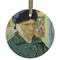 Van Gogh's Self Portrait with Bandaged Ear Frosted Glass Ornament - Round