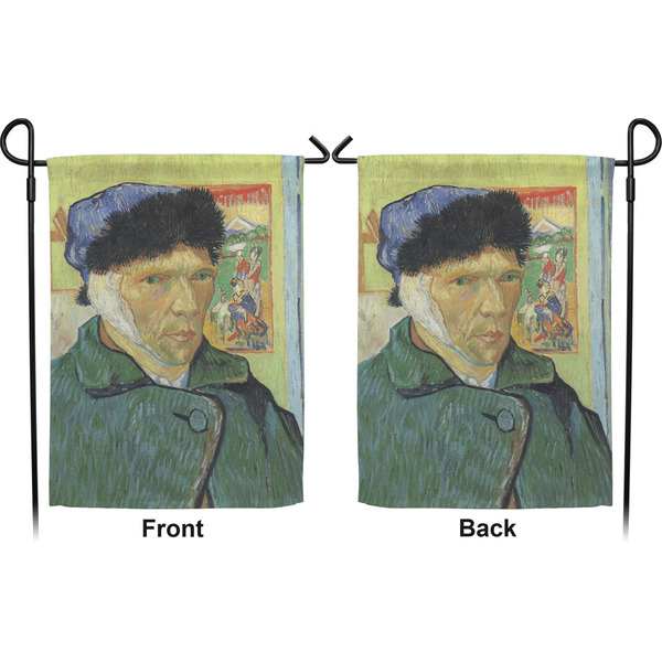 Van Gogh's Self Portrait with Bandaged Ear Garden Flag - Double Sided Front and Back