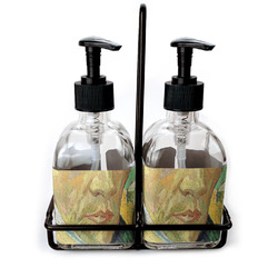 Van Gogh's Self Portrait with Bandaged Ear Glass Soap & Lotion Bottles
