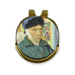 Van Gogh's Self Portrait with Bandaged Ear Golf Ball Marker - Hat Clip - Gold