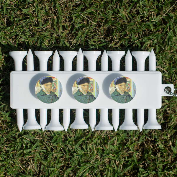 Van Gogh's Self Portrait with Bandaged Ear Golf Tees & Ball Markers Set - Back