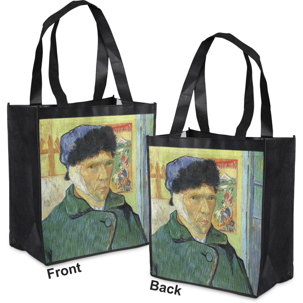 Van Gogh's Self Portrait with Bandaged Ear Grocery Bag - Apvl
