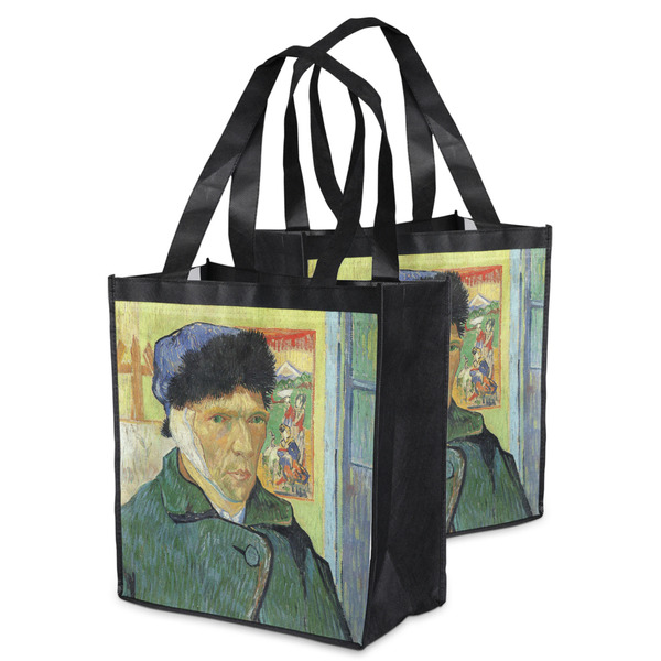Van Gogh's Self Portrait with Bandaged Ear Grocery Bag - MAIN