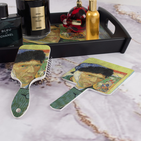 Van Gogh's Self Portrait with Bandaged Ear Hair Brush and Hand Mirror - Bathroom Scene