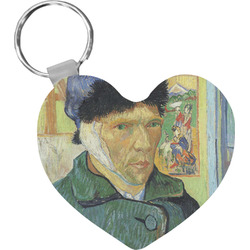 Van Gogh's Self Portrait with Bandaged Ear Heart Plastic Keychain