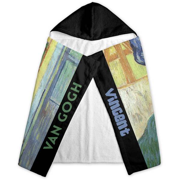 Van Gogh's Self Portrait with Bandaged Ear Hooded Towel - Folded