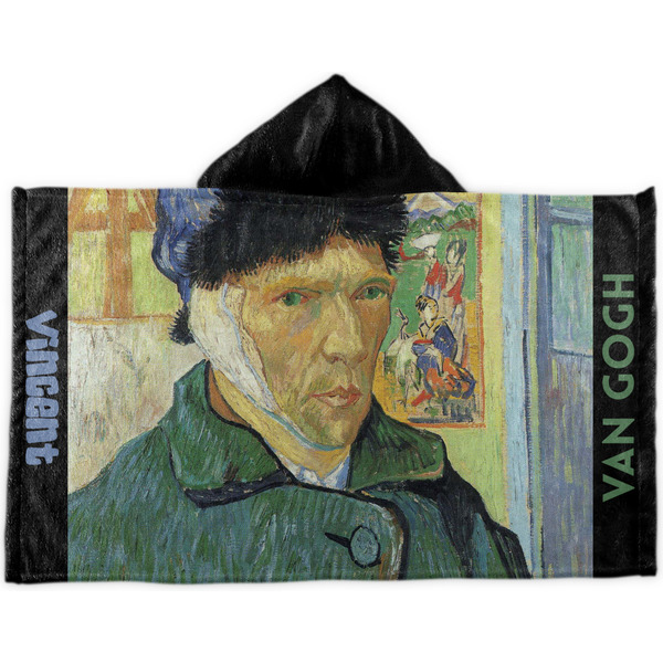 Custom Van Gogh's Self Portrait with Bandaged Ear Kids Hooded Towel