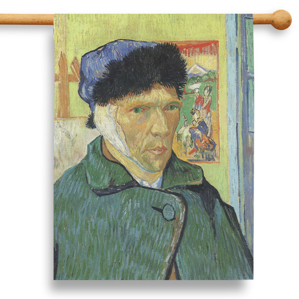 Custom Van Gogh's Self Portrait with Bandaged Ear 28" House Flag - Single Sided