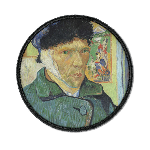 Van Gogh's Self Portrait with Bandaged Ear Iron On Patch - Round - Front