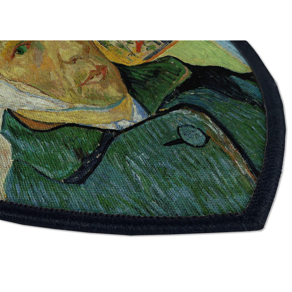 Van Gogh's Self Portrait with Bandaged Ear Iron On Patch - Shield - Style B - Closeup