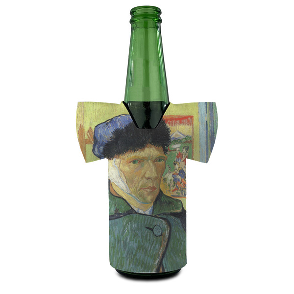 Van Gogh's Self Portrait with Bandaged Ear Jersey Bottle Cooler - FRONT (on bottle)