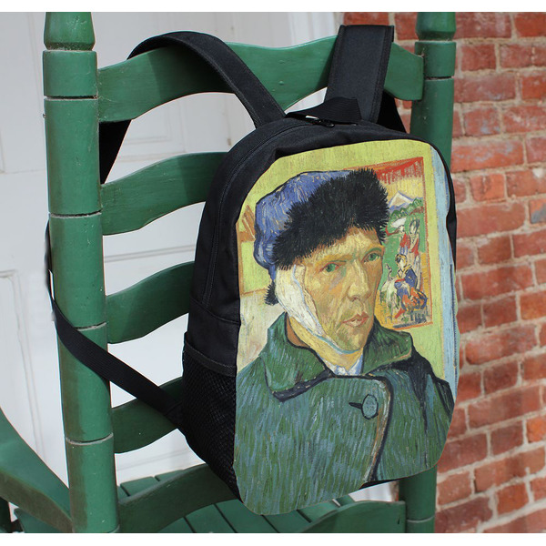 Van Gogh's Self Portrait with Bandaged Ear Kids Backpack - In Context