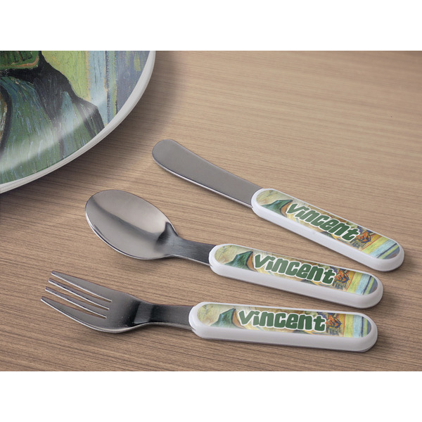 Van Gogh's Self Portrait with Bandaged Ear Kids Flatware w/ Plate