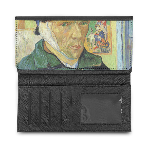 Van Gogh's Self Portrait with Bandaged Ear Ladies Wallet - Half Way Open