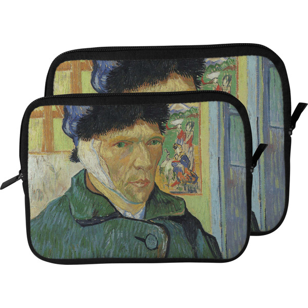 Van Gogh's Self Portrait with Bandaged Ear Laptop Sleeve (Size Comparison)