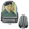 Van Gogh's Self Portrait with Bandaged Ear Large Backpack - Gray - Front & Back View