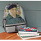 Van Gogh's Self Portrait with Bandaged Ear Large Backpack - Gray - On Desk