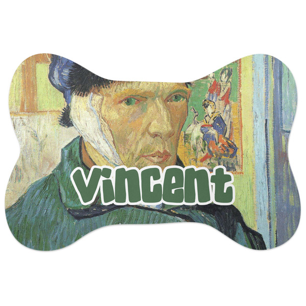 Custom Van Gogh's Self Portrait with Bandaged Ear Bone Shaped Dog Food Mat