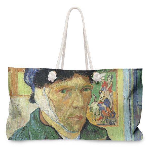 Custom Van Gogh's Self Portrait with Bandaged Ear Large Tote Bag with Rope Handles