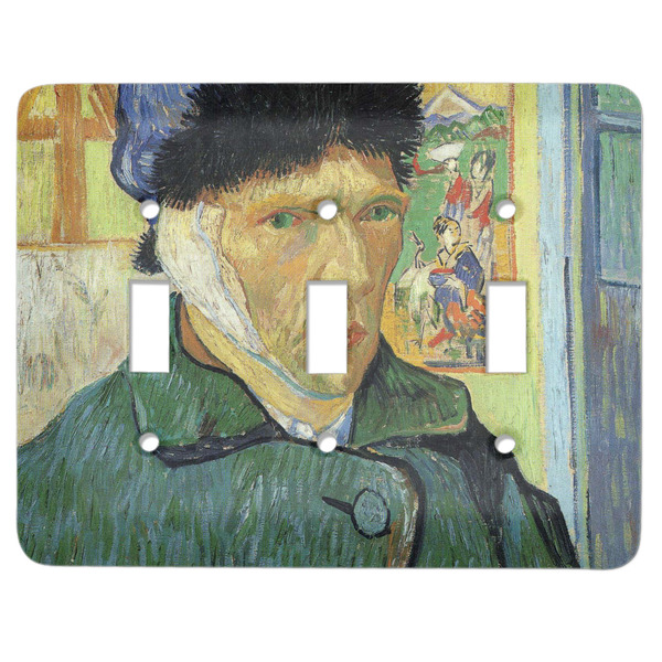 Custom Van Gogh's Self Portrait with Bandaged Ear Light Switch Cover (3 Toggle Plate)