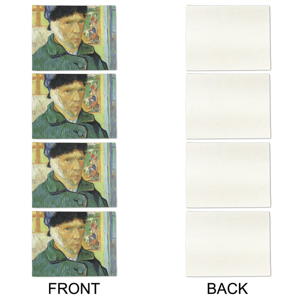 Van Gogh's Self Portrait with Bandaged Ear Linen Placemat - APPROVAL Set of 4 (single sided)