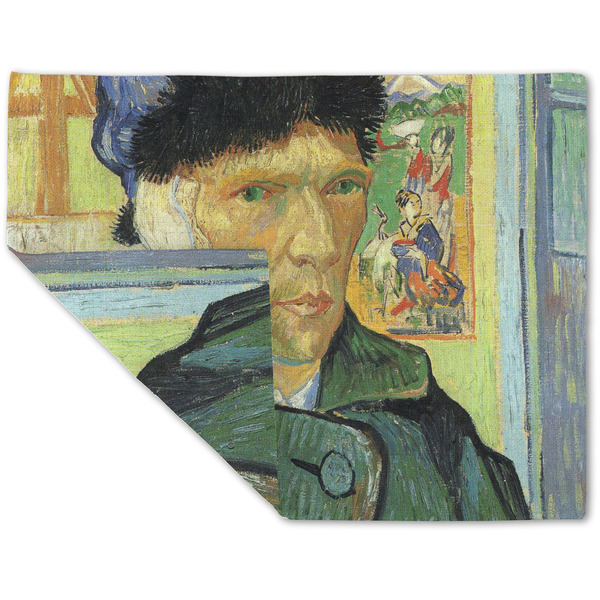 Van Gogh's Self Portrait with Bandaged Ear Linen Placemat - Folded Corner (double side)