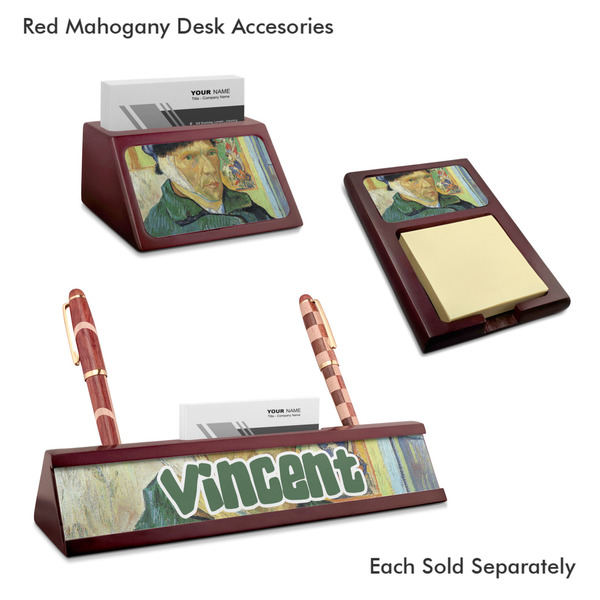 Van Gogh's Self Portrait with Bandaged Ear Mahogany Desk Accessories
