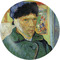 Van Gogh's Self Portrait with Bandaged Ear Melamine Plate - Front